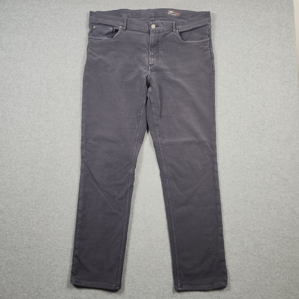 Faherty Jeans Mens 38 (Actual 36x30) Navy Slim Stretch Terry 5 Pocket Work